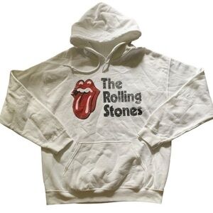 Rolling Stones Hoodie Size Large White with Red Tongue